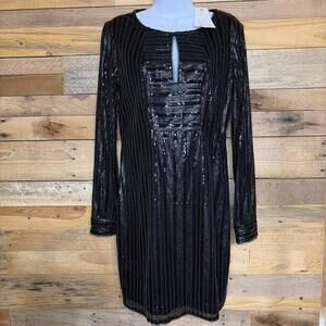 PIPERLIME Dress Women's M NWT Black Sequin Long Sleeve Mini  Rocker Sexy Chic